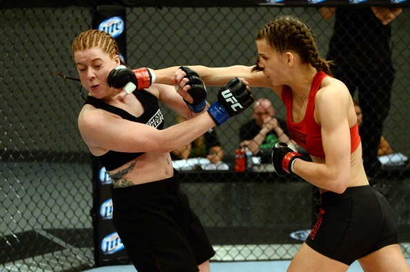 Duke lands a punch against Howarth Duke lands a punch against Howarth