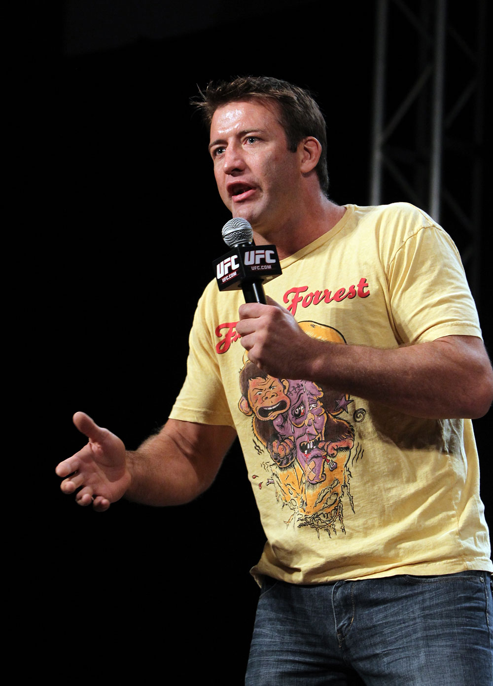 LAS VEGAS, NV - DECEMBER 02:  UFC fighter Stephan Bonnar interacts with fans during a Q&A session before the official weigh-in for The Ultimate Fighter 14 Finale at The Palms Casino Resort on December 2, 2011 in Las Vegas, Nevada.  (Photo by Josh Hedges/Zuffa LLC/Zuffa LLC via Getty Images)