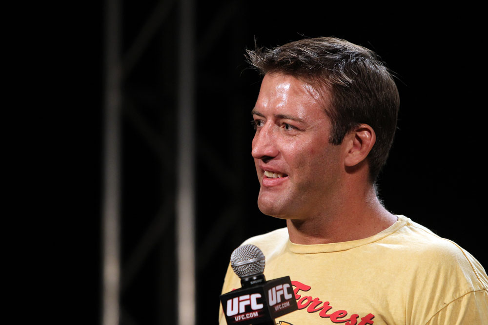 LAS VEGAS, NV - DECEMBER 02:  UFC fighter Stephan Bonnar interacts with fans during a Q&A session before the official weigh-in for The Ultimate Fighter 14 Finale at The Palms Casino Resort on December 2, 2011 in Las Vegas, Nevada.  (Photo by Josh Hedges/Zuffa LLC/Zuffa LLC via Getty Images)