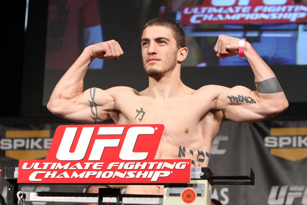 LAS VEGAS, NV - DECEMBER 02:  John Albert weighs in at the official weigh-in for The Ultimate Fighter 14 Finale at The Palms Casino Resort on December 2, 2011 in Las Vegas, Nevada.  (Photo by Josh Hedges/Zuffa LLC/Zuffa LLC via Getty Images)