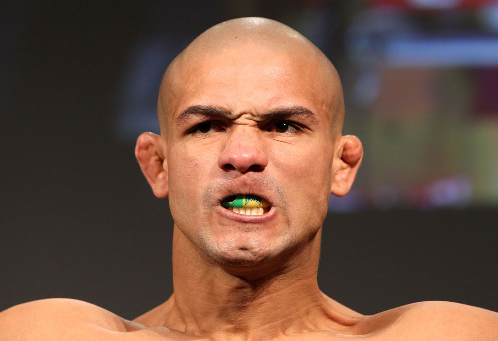 LAS VEGAS, NV - DECEMBER 02:  Diego Brandao weighs in at the official weigh-in for The Ultimate Fighter 14 Finale at The Palms Casino Resort on December 2, 2011 in Las Vegas, Nevada.  (Photo by Josh Hedges/Zuffa LLC/Zuffa LLC via Getty Images)