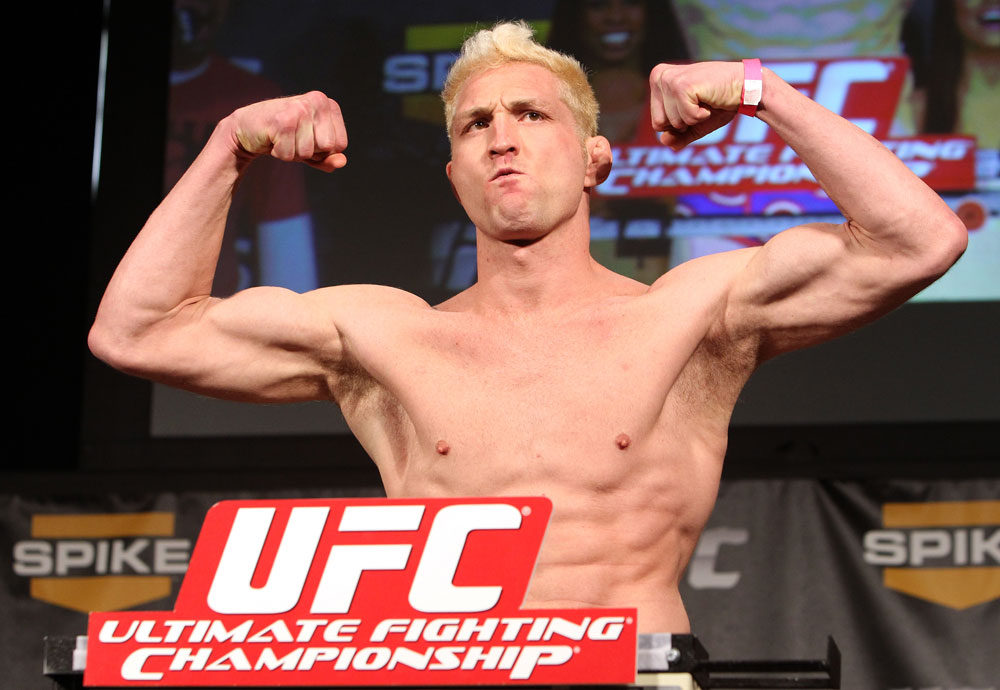 LAS VEGAS, NV - DECEMBER 02:  Jason "Mayhem" Miller weighs in at the official weigh-in for The Ultimate Fighter 14 Finale at The Palms Casino Resort on December 2, 2011 in Las Vegas, Nevada.  (Photo by Josh Hedges/Zuffa LLC/Zuffa LLC via Getty Images)