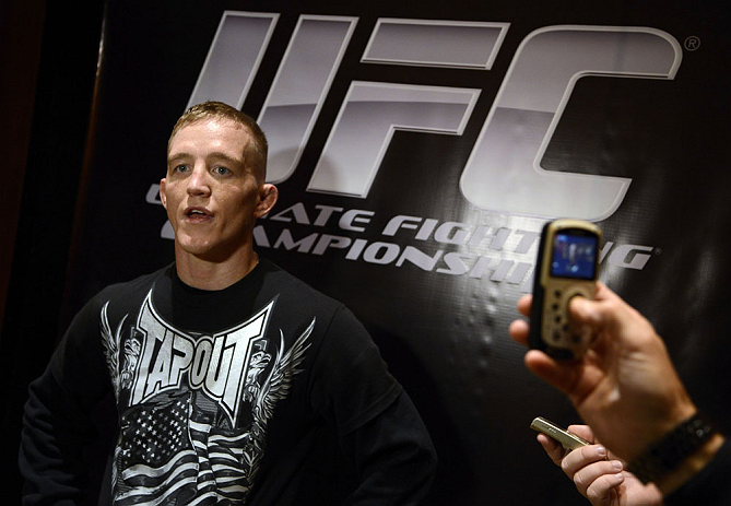 LAS VEGAS, NV - DECEMBER 13: UFC The Ultimate Fighter Finalist Colton Smith speaks to the media during the Ultimate Fighter 16 Finale open workouts at The Joint at the Hard Rock Hotel and Casino on December 13, 2012 in Las Vegas, Nevada. (Photo by Jeff Bottari/Zuffa LLC/Zuffa LLC)