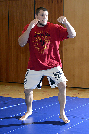 LAS VEGAS, NV - DECEMBER 13: UFC fighter Matt Mitrione works out for the media during the Ultimate Fighter 16 Finale open workouts at The Joint at the Hard Rock Hotel and Casino on December 13, 2012 in Las Vegas, Nevada. (Photo by Jeff Bottari/Zuffa LLC/Zuffa LLC)