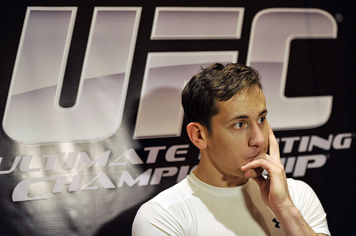 LAS VEGAS, NV - DECEMBER 13: UFC fighter Mike Ricci speaks to the media during the Ultimate Fighter 16 Finale open workouts at The Joint at the Hard Rock Hotel and Casino on December 13, 2012 in Las Vegas, Nevada. (Photo by Jeff Bottari/Zuffa LLC/Zuffa LLC)