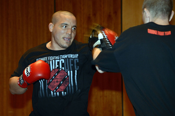 LAS VEGAS, NV - DECEMBER 13: UFC fighter Pat Barry works out for the media during the Ultimate Fighter 16 Finale open workouts at The Joint at the Hard Rock Hotel and Casino on December 13, 2012 in Las Vegas, Nevada. (Photo by Jeff Bottari/Zuffa LLC/Zuffa LLC)