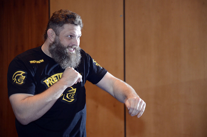 LAS VEGAS, NV - DECEMBER 13: UFC fighter Roy "Big Country" Nelson works out for the media during the Ultimate Fighter 16 Finale open workouts at The Joint at the Hard Rock Hotel and Casino on December 13, 2012 in Las Vegas, Nevada. (Photo by Jeff Bottari/Zuffa LLC/Zuffa LLC)