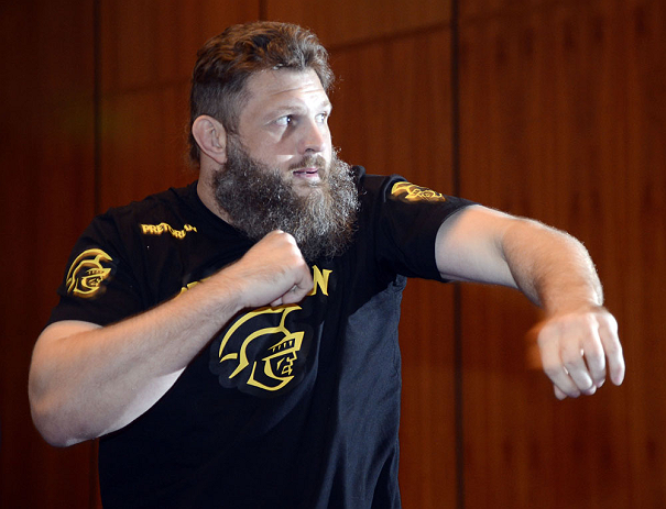 LAS VEGAS, NV - DECEMBER 13: UFC fighter Roy "Big Country" Nelson works out for the media during the Ultimate Fighter 16 Finale open workouts at The Joint at the Hard Rock Hotel and Casino on December 13, 2012 in Las Vegas, Nevada. (Photo by Jeff Bottari/Zuffa LLC/Zuffa LLC)