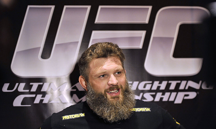 LAS VEGAS, NV - DECEMBER 13: UFC fighter Roy 'Big Country" Nelson speaks to the media during the Ultimate Fighter 16 Finale open workouts at The Joint at the Hard Rock Hotel and Casino on December 13, 2012 in Las Vegas, Nevada. (Photo by Jeff Bottari/Zuffa LLC/Zuffa LLC)
