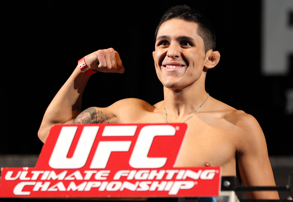 LAS VEGAS, NV - MAY 31:   Erik Perez makes weigh during The Ultimate Fighter Live weigh in at the Palms Casino Resort on May 31, 2012 in Las Vegas, Nevada.  (Photo by Josh Hedges/Zuffa LLC/Zuffa LLC via Getty Images)  *** Local Caption *** Erik Perez