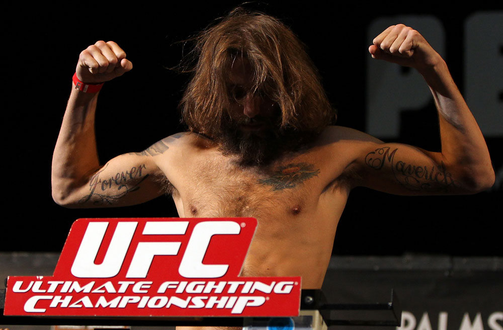 LAS VEGAS, NV - MAY 31:   Michael Chiesa makes weight during The Ultimate Fighter Live weigh in at the Palms Casino Resort on May 31, 2012 in Las Vegas, Nevada.  (Photo by Josh Hedges/Zuffa LLC/Zuffa LLC via Getty Images)  *** Local Caption *** Michael Chiesa