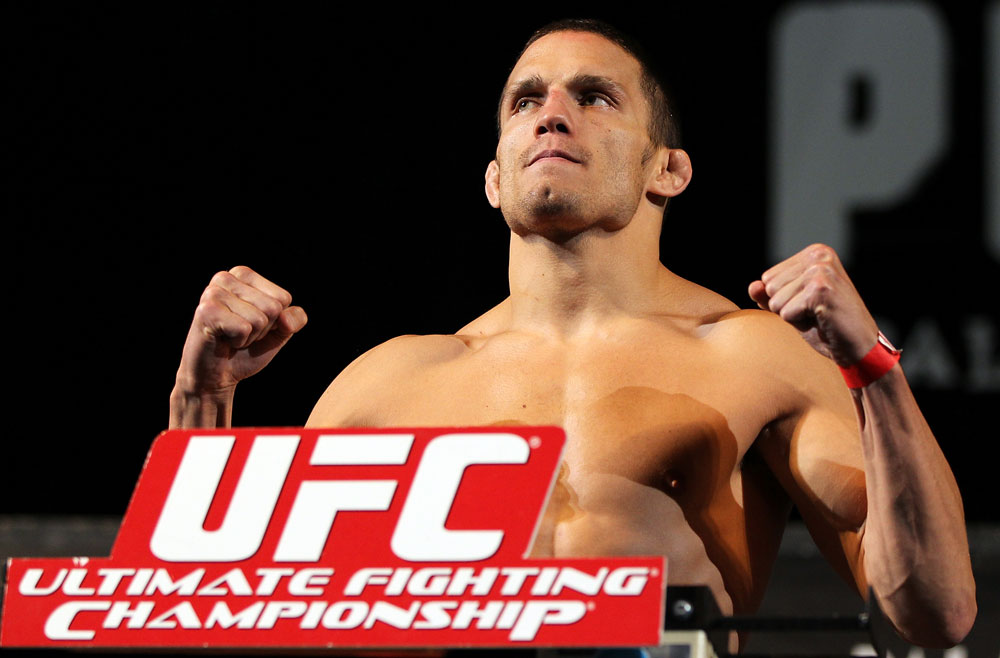 LAS VEGAS, NV - MAY 31:   Jake Ellenberger makes weight during The Ultimate Fighter Live weigh in at the Palms Casino Resort on May 31, 2012 in Las Vegas, Nevada.  (Photo by Josh Hedges/Zuffa LLC/Zuffa LLC via Getty Images)  *** Local Caption *** Jake Ellenberger