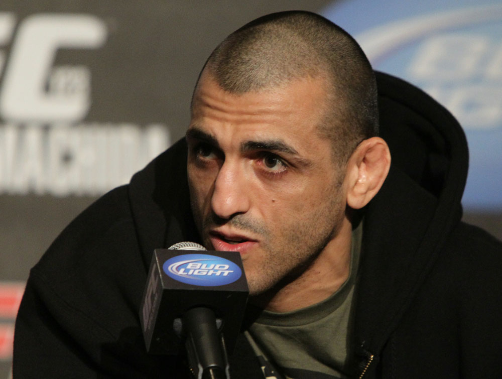 George Sotiropoulos at the UFC 123 pre-fight press conference at the MGM Grand Hotel and Casino in Detroit, Michigan on November 17, 2010 (Photo by Josh Hedges/Zuffa LLC/Zuffa LLC via Getty Images)