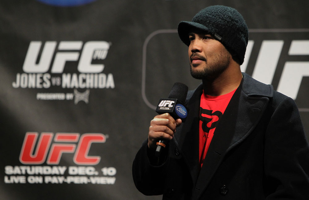 TORONTO, ON - DECEMBER 09:  UFC Middleweight contender Mark Munoz interacts with fans during a Q&A session before the UFC 140 Official Weigh-in at the Air Canada Centre on December 9, 2011 in Toronto, Canada.  (Photo by Josh Hedges/Zuffa LLC/Zuffa LLC via Getty Images)