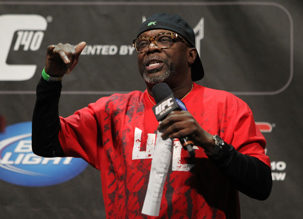 TORONTO, ON - DECEMBER 09:  UFC event coordinator Burt Watson fires up the crowd before the UFC 140 Official Weigh-in at the Air Canada Centre on December 9, 2011 in Toronto, Canada.  (Photo by Josh Hedges/Zuffa LLC/Zuffa LLC via Getty Images)