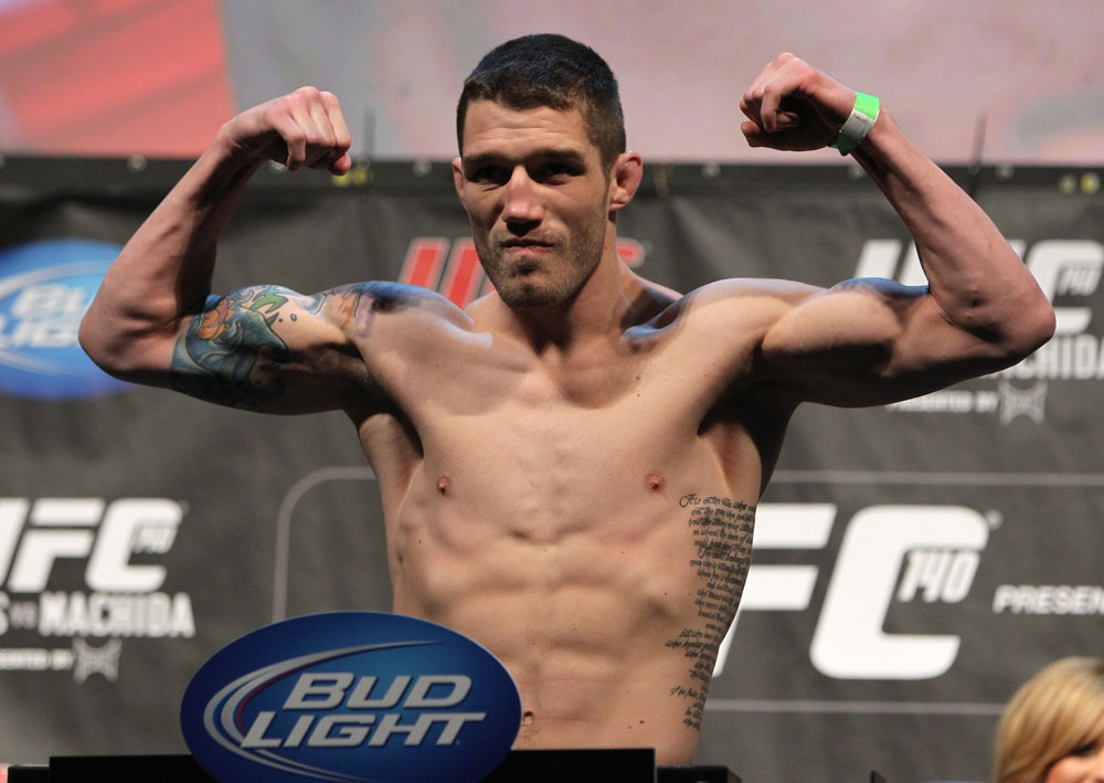 TORONTO, ON - DECEMBER 09:  Jake Hecht weighs in during the UFC 140 Official Weigh-in at the Air Canada Centre on December 9, 2011 in Toronto, Canada.  (Photo by Josh Hedges/Zuffa LLC/Zuffa LLC via Getty Images)