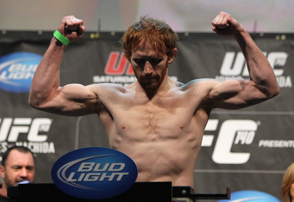 TORONTO, ON - DECEMBER 09:  Mark Bocek of Woodbridge, Ontario weighs in during the UFC 140 Official Weigh-in at the Air Canada Centre on December 9, 2011 in Toronto, Canada.  (Photo by Josh Hedges/Zuffa LLC/Zuffa LLC via Getty Images)