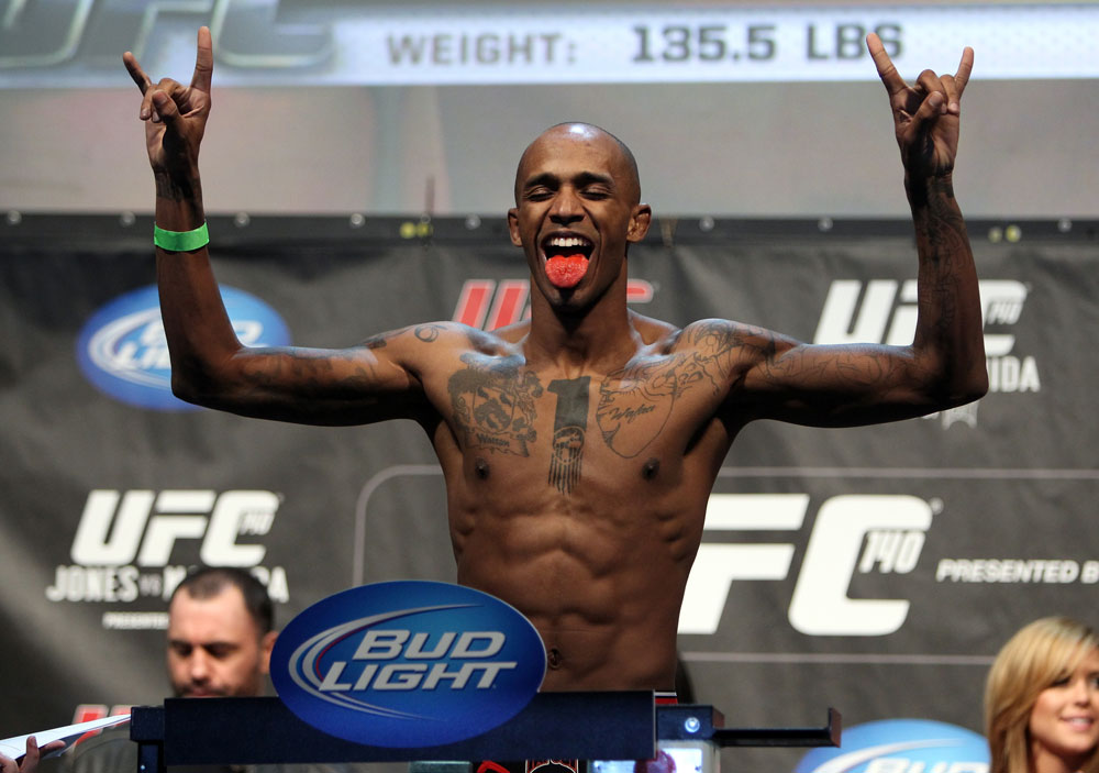 TORONTO, ON - DECEMBER 09:  Walel Watson weighs in during the UFC 140 Official Weigh-in at the Air Canada Centre on December 9, 2011 in Toronto, Canada.  (Photo by Josh Hedges/Zuffa LLC/Zuffa LLC via Getty Images)