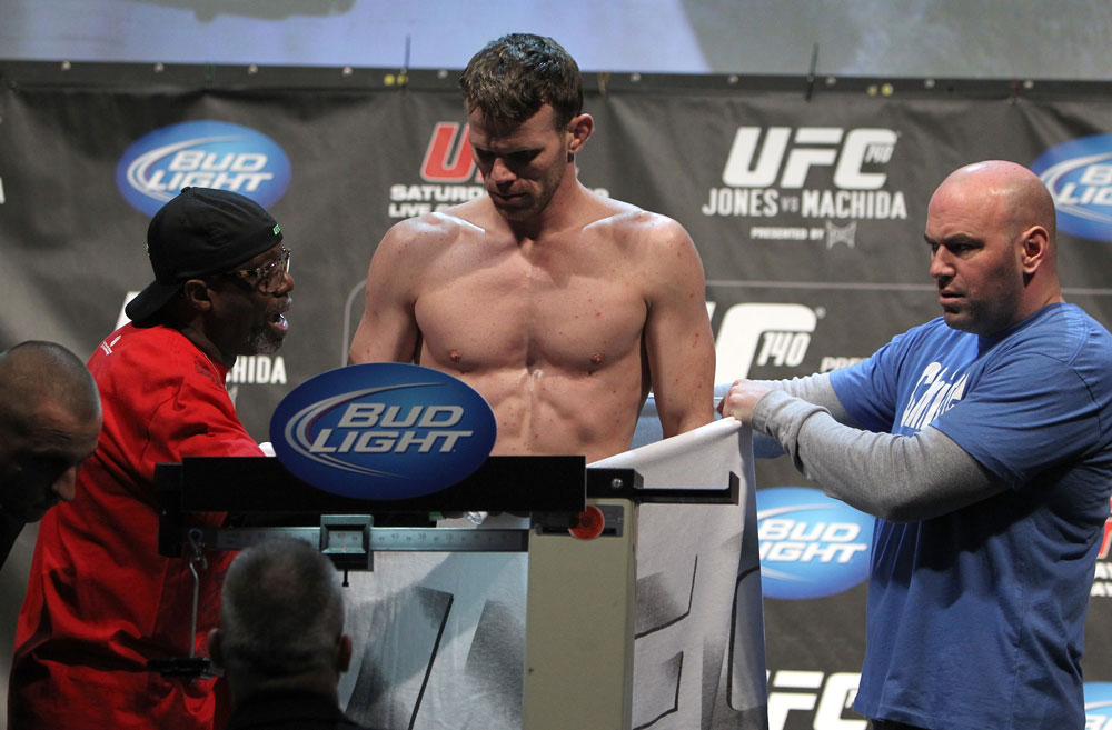 TORONTO, ON - DECEMBER 09:  Dennis Hallman weighs in during the UFC 140 Official Weigh-in at the Air Canada Centre on December 9, 2011 in Toronto, Canada.  (Photo by Josh Hedges/Zuffa LLC/Zuffa LLC via Getty Images)