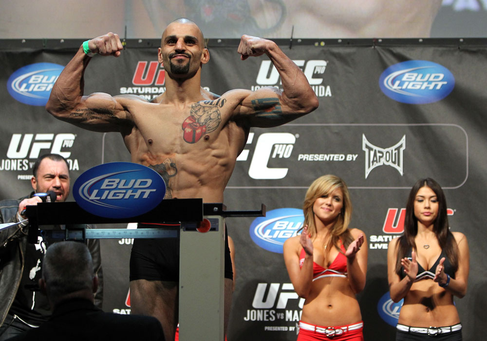 TORONTO, ON - DECEMBER 09:  Constantinos Philippou weighs in during the UFC 140 Official Weigh-in at the Air Canada Centre on December 9, 2011 in Toronto, Canada.  (Photo by Josh Hedges/Zuffa LLC/Zuffa LLC via Getty Images)