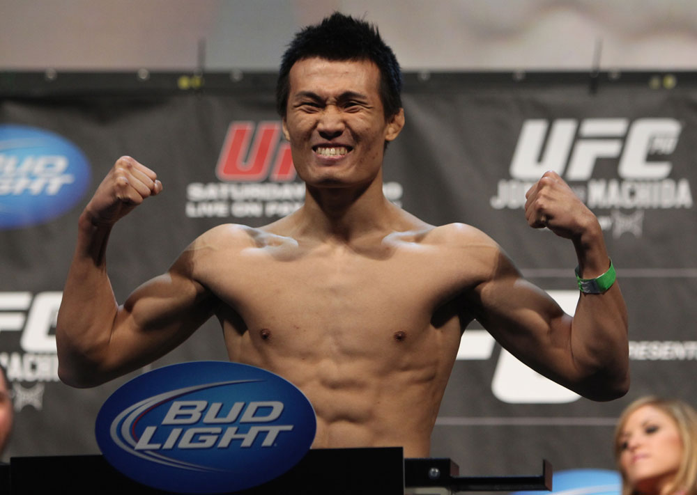 TORONTO, ON - DECEMBER 09:  "The Korean Zombie" Chan Sung Jung weighs in during the UFC 140 Official Weigh-in at the Air Canada Centre on December 9, 2011 in Toronto, Canada.  (Photo by Josh Hedges/Zuffa LLC/Zuffa LLC via Getty Images)