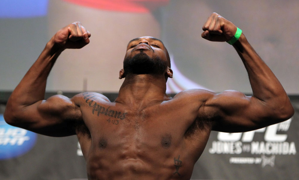 TORONTO, ON - DECEMBER 09:  UFC Light Heavyweight Champion Jon "Bones" Jones weighs in during the UFC 140 Official Weigh-in at the Air Canada Centre on December 9, 2011 in Toronto, Canada.  (Photo by Josh Hedges/Zuffa LLC/Zuffa LLC via Getty Images)