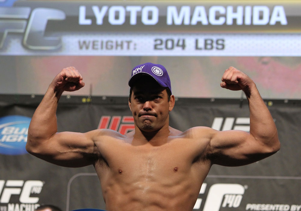 TORONTO, ON - DECEMBER 09:  Lyoto Machida weighs in during the UFC 140 Official Weigh-in at the Air Canada Centre on December 9, 2011 in Toronto, Canada.  (Photo by Josh Hedges/Zuffa LLC/Zuffa LLC via Getty Images)