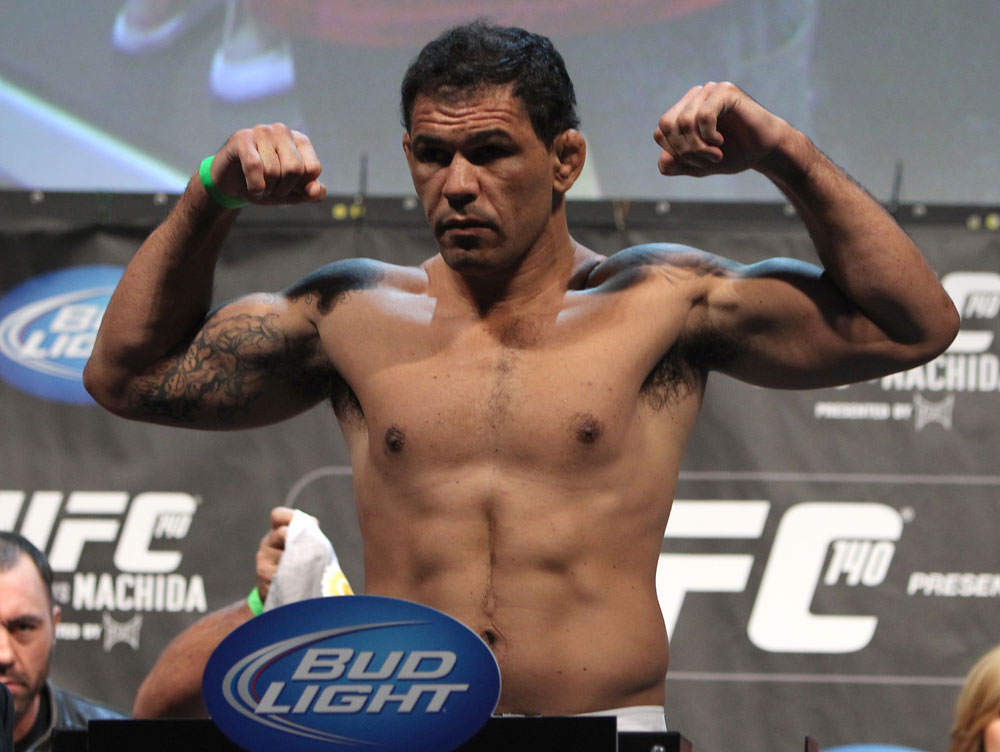 TORONTO, ON - DECEMBER 09:  Antonio Rodrigo "Minotauro" Nogueira weighs in during the UFC 140 Official Weigh-in at the Air Canada Centre on December 9, 2011 in Toronto, Canada.  (Photo by Josh Hedges/Zuffa LLC/Zuffa LLC via Getty Images)