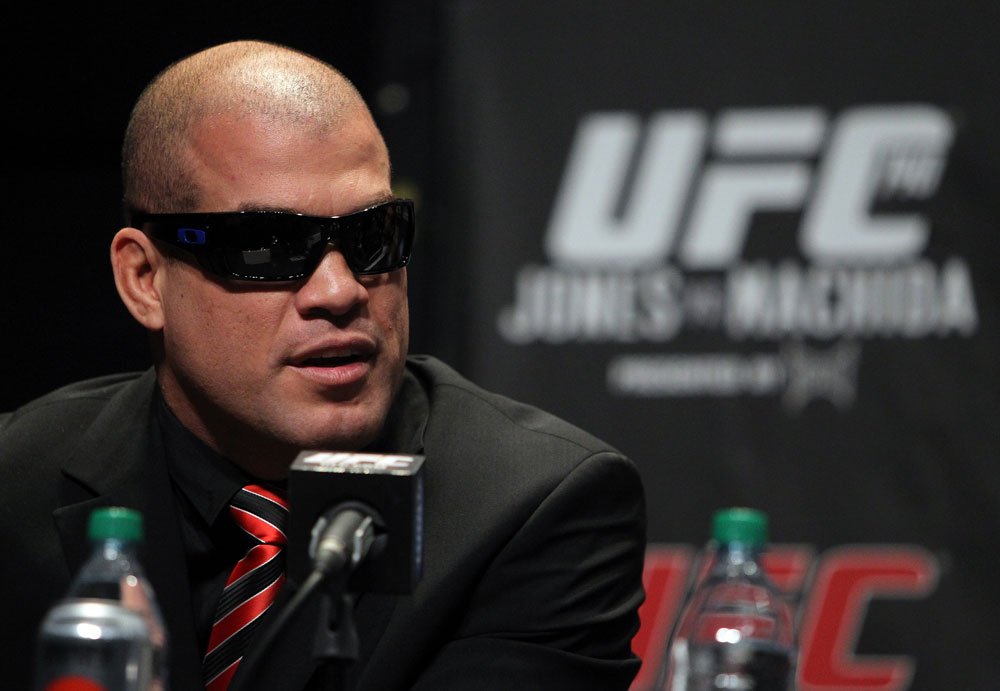 TORONTO, ON - DECEMBER 08: Tito Ortiz attends the final UFC 140 pre-fight press conference at Bell Tiff Lightbox Cinema1 on December 8, 2011 in Toronto, Canada. (Photo by Josh Hedges/Zuffa LLC/Zuffa LLC via Getty Images)