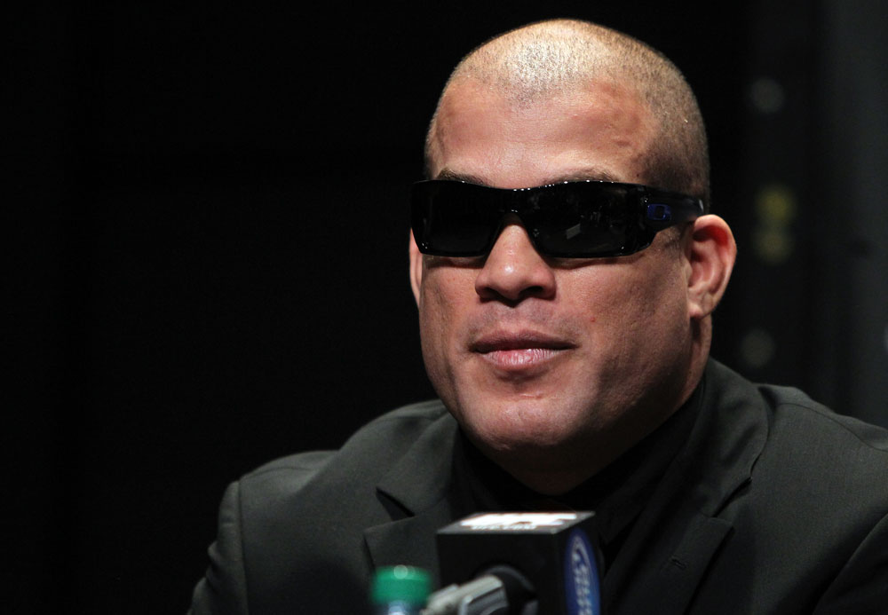 TORONTO, ON - DECEMBER 08: Tito Ortiz attends the final UFC 140 pre-fight press conference at Bell Tiff Lightbox Cinema1 on December 8, 2011 in Toronto, Canada. (Photo by Josh Hedges/Zuffa LLC/Zuffa LLC via Getty Images)