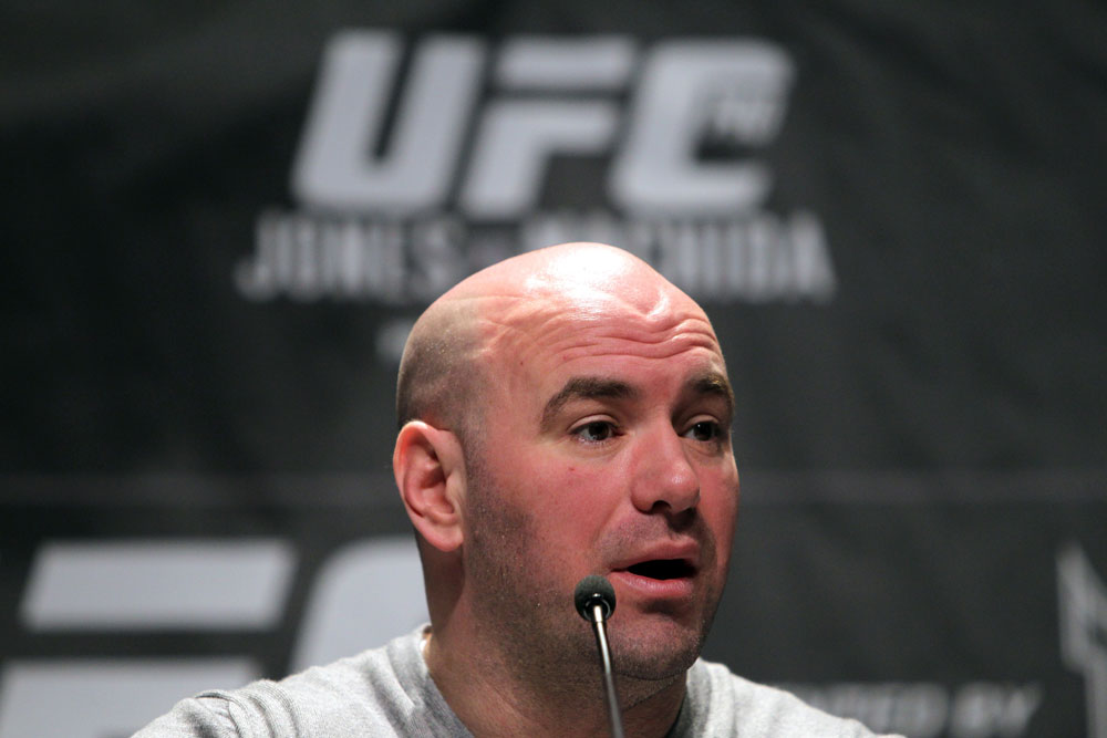 TORONTO, ON - DECEMBER 08: UFC President Dana White attends the final UFC 140 pre-fight press conference at Bell Tiff Lightbox Cinema1 on December 8, 2011 in Toronto, Canada. (Photo by Josh Hedges/Zuffa LLC/Zuffa LLC via Getty Images)