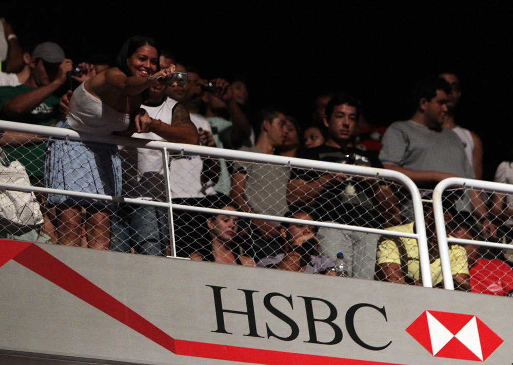 RIO DE JANEIRO, BRAZIL - JANUARY 13: Fans pile into the upper deck of the arena before the UFC 142 Weigh In at HSBC Arena on January 13, 2012 in Rio de Janeiro, Brazil. (Photo by Josh Hedges/Zuffa LLC/Zuffa LLC via Getty Images)