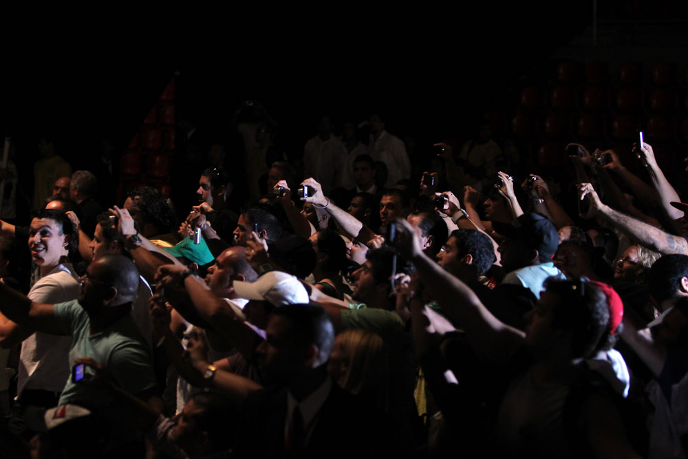 RIO DE JANEIRO, BRAZIL - JANUARY 13: Fans react during the UFC 142 Weigh In at HSBC Arena on January 13, 2012 in Rio de Janeiro, Brazil. (Photo by Josh Hedges/Zuffa LLC/Zuffa LLC via Getty Images)