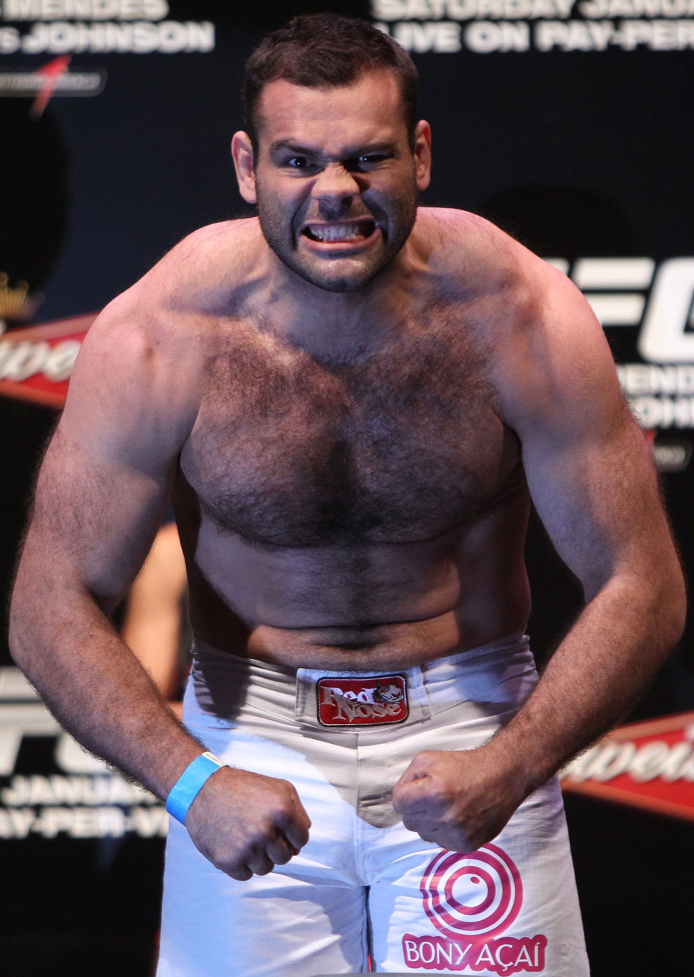 RIO DE JANEIRO, BRAZIL - JANUARY 13:  Gabriel Gonzaga weighs in during the UFC 142 Weigh In at HSBC Arena on January 13, 2012 in Rio de Janeiro, Brazil.  (Photo by Josh Hedges/Zuffa LLC/Zuffa LLC via Getty Images)