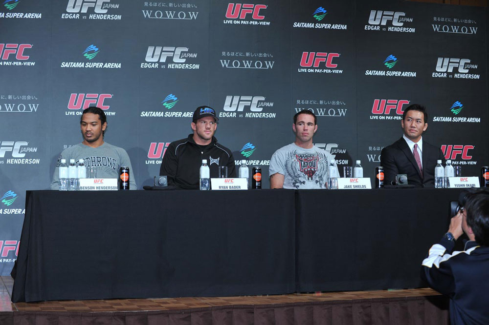 (L-R) Benson Henderson, Ryan Bader, Jake Shields and Yushin Okami