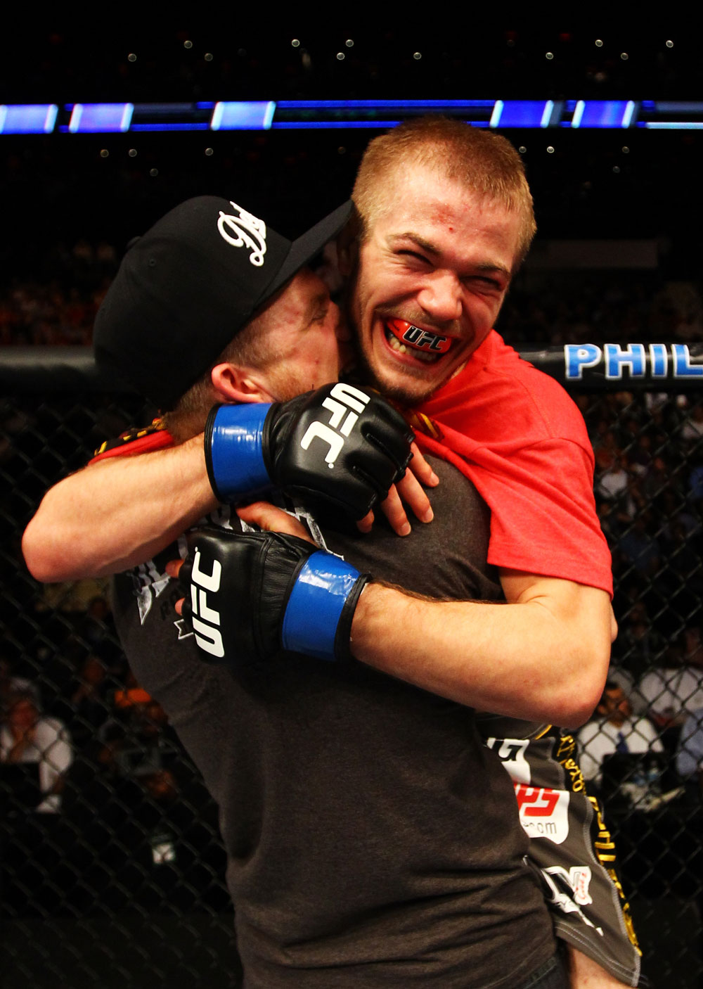 ATLANTA, GA - APRIL 21:  Michael McDonald celebrates defeating Miguel Angel Torres by knockout in the first round during their Bantamweight bout for UFC 145 at Philips Arena on April 21, 2012 in Atlanta, Georgia.  (Photo by Al Bello/Zuffa LLC/Zuffa LLC via Getty Images)