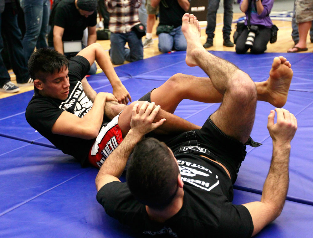 ATLANTA, GA - APRIL 19: Miguel Angel Torres works out for the media during UFC 145 open workouts at GSU Sports Arena on April 19, 2012 in Atlanta, Georgia. (Photo by Kevin C. Cox/Zuffa LLC/Zuffa LLC via Getty Images)