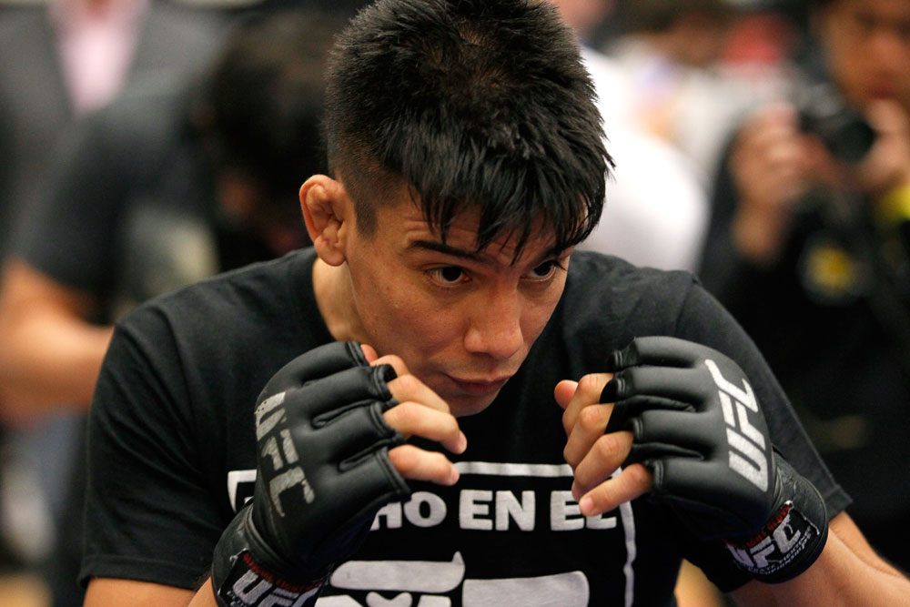 ATLANTA, GA - APRIL 19: Miguel Angel Torres works out for the media during UFC 145 open workouts at GSU Sports Arena on April 19, 2012 in Atlanta, Georgia. (Photo by Kevin C. Cox/Zuffa LLC/Zuffa LLC via Getty Images)