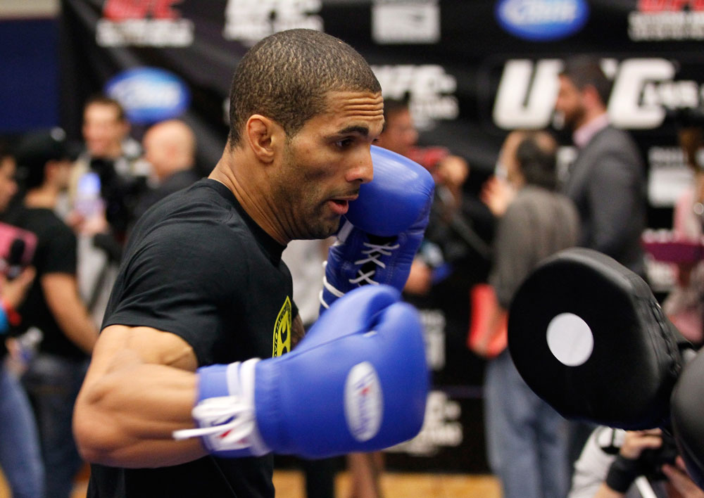 ATLANTA, GA - APRIL 19: Che Mills of England works out for the media during UFC 145 open workouts at GSU Sports Arena on April 19, 2012 in Atlanta, Georgia. (Photo by Kevin C. Cox/Zuffa LLC/Zuffa LLC via Getty Images)