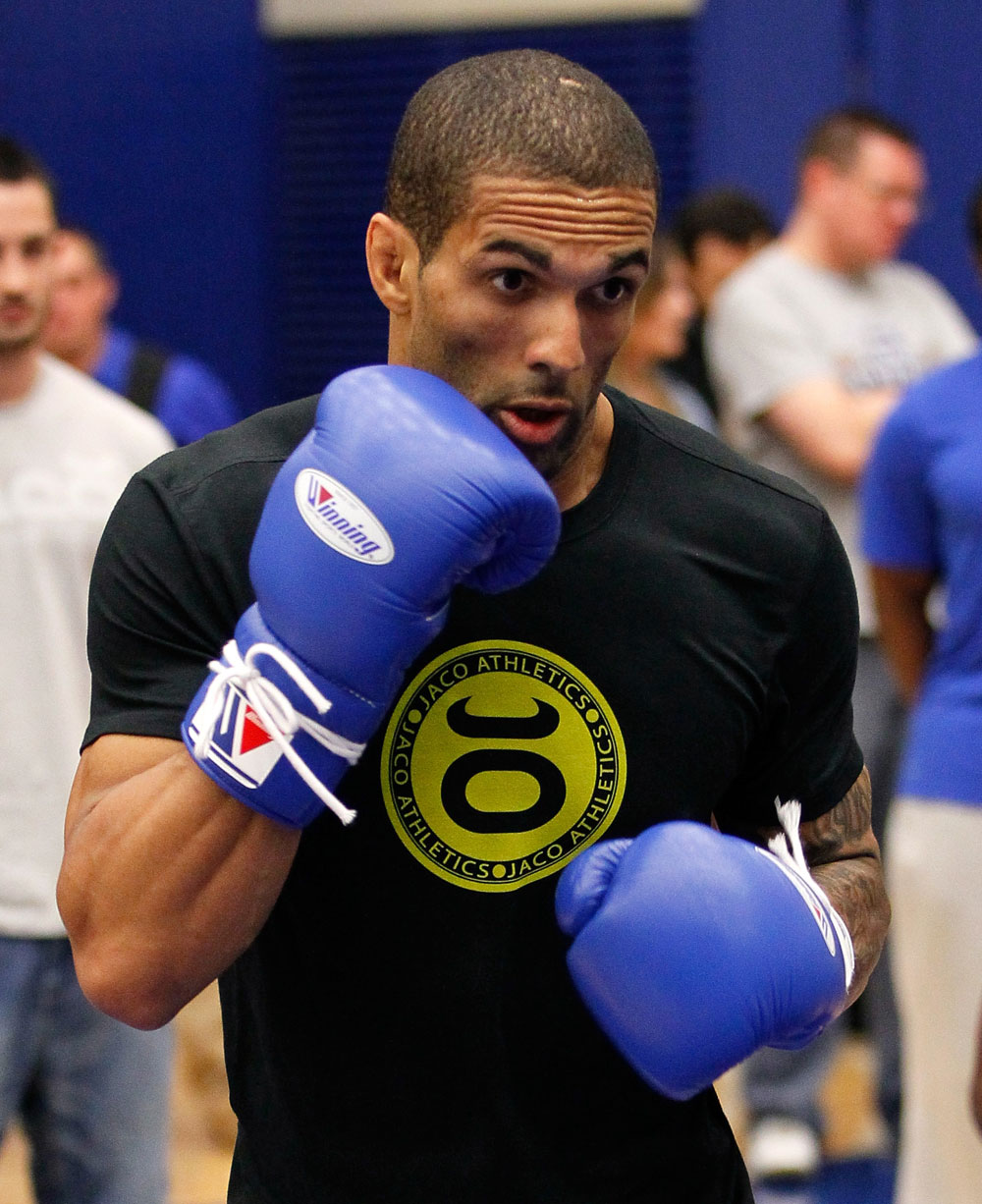 ATLANTA, GA - APRIL 19: Che Mills of England works out for the media during UFC 145 open workouts at GSU Sports Arena on April 19, 2012 in Atlanta, Georgia. (Photo by Kevin C. Cox/Zuffa LLC/Zuffa LLC via Getty Images)