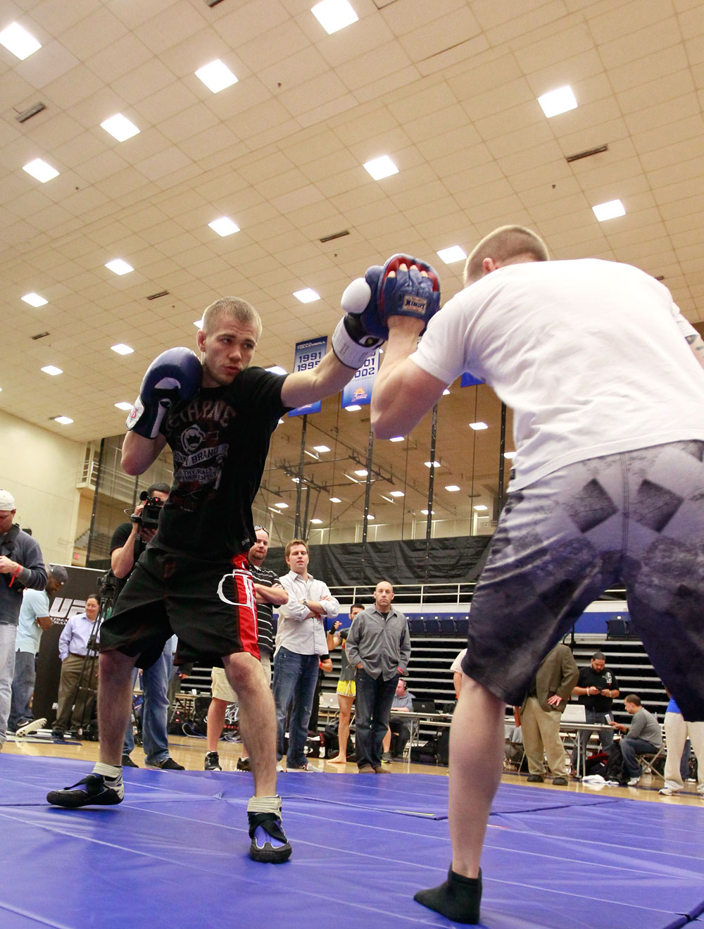ATLANTA, GA - APRIL 19: Michael McDonald works out for the media during UFC 145 open workouts at GSU Sports Arena on April 19, 2012 in Atlanta, Georgia. (Photo by Kevin C. Cox/Zuffa LLC/Zuffa LLC via Getty Images)
