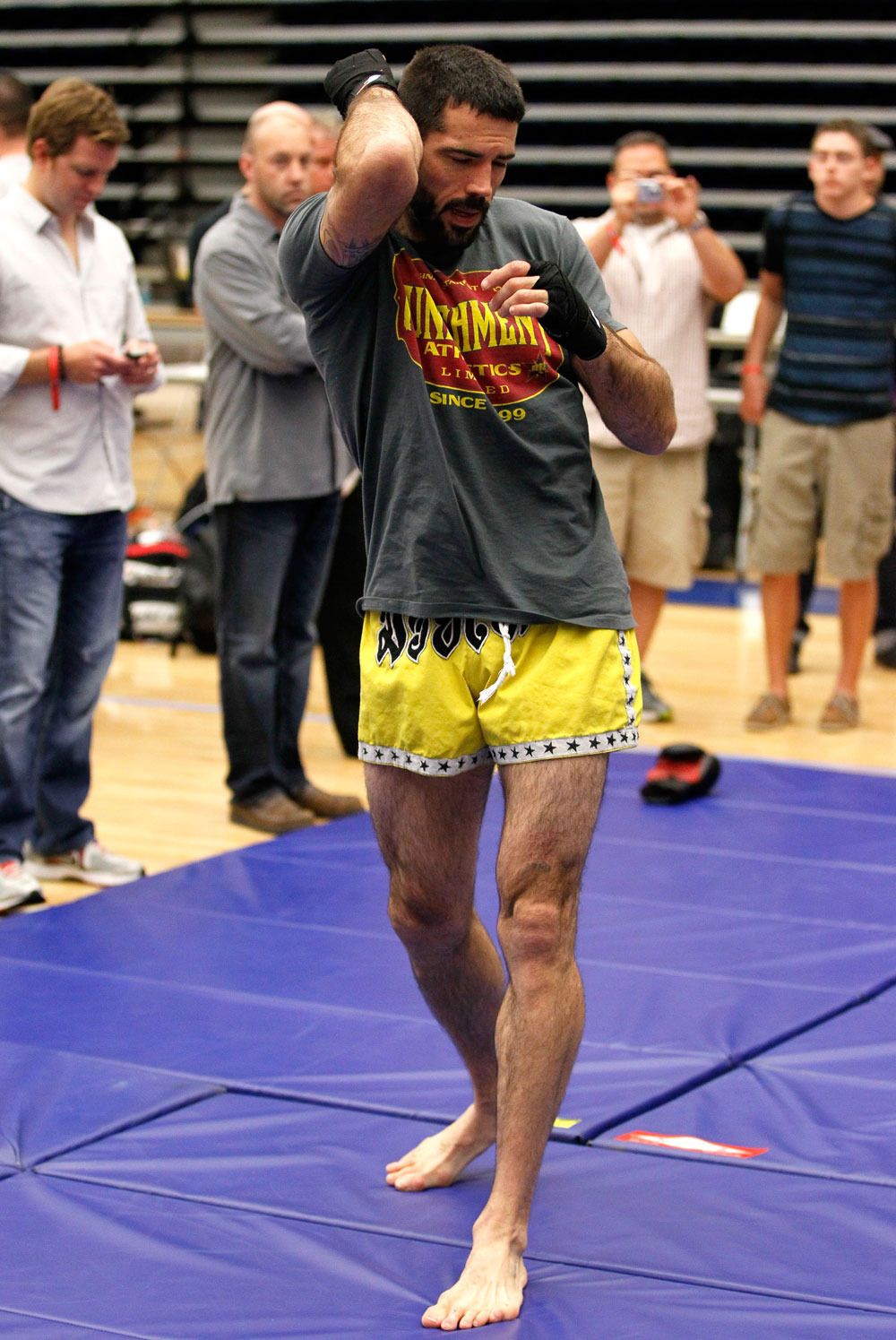 ATLANTA, GA - APRIL 19: Matt Brown works out for the media during UFC 145 open workouts at GSU Sports Arena on April 19, 2012 in Atlanta, Georgia. (Photo by Kevin C. Cox/Zuffa LLC/Zuffa LLC via Getty Images)