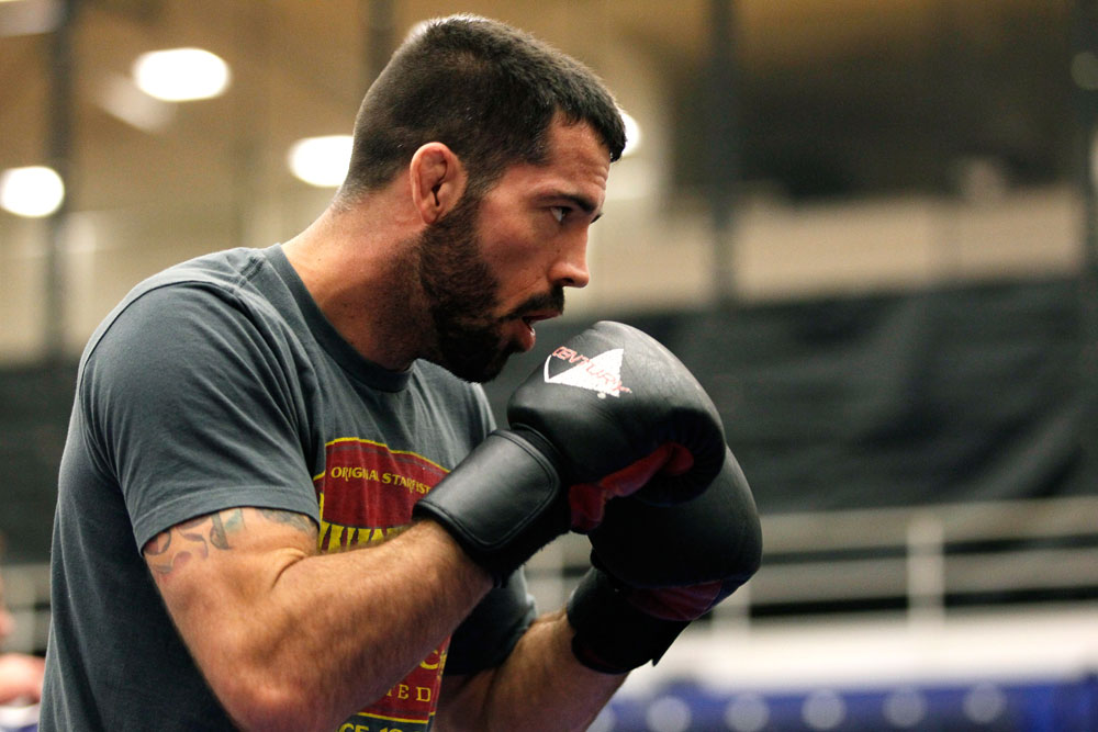 ATLANTA, GA - APRIL 19: Matt Brown works out for the media during UFC 145 open workouts at GSU Sports Arena on April 19, 2012 in Atlanta, Georgia. (Photo by Kevin C. Cox/Zuffa LLC/Zuffa LLC via Getty Images)
