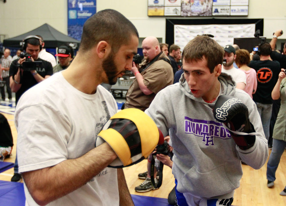 ATLANTA, GA - APRIL 19: Rory MacDonald of Canada works out for the media during UFC 145 open workouts at GSU Sports Arena on April 19, 2012 in Atlanta, Georgia. (Photo by Kevin C. Cox/Zuffa LLC/Zuffa LLC via Getty Images)