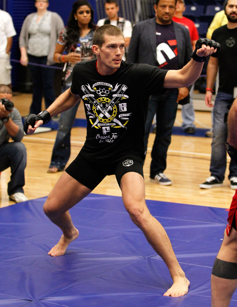 ATLANTA, GA - APRIL 19: Stephen Thompson works out for the media during UFC 145 open workouts at GSU Sports Arena on April 19, 2012 in Atlanta, Georgia. (Photo by Kevin C. Cox/Zuffa LLC/Zuffa LLC via Getty Images)