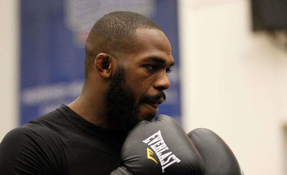 ATLANTA, GA - APRIL 19: Jon Jones works out for the media during UFC 145 open workouts at GSU Sports Arena on April 19, 2012 in Atlanta, Georgia. (Photo by Kevin C. Cox/Zuffa LLC/Zuffa LLC via Getty Images)