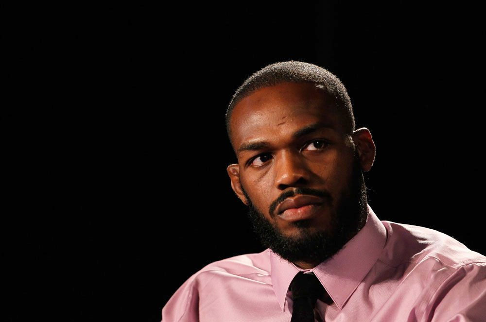 ATLANTA, GA - APRIL 18: Jon Jones converses with the media during the press conference for his UFC 145 bout against Rashad Evans at Park Tavern on April 18, 2012 in Atlanta, Georgia. (Photo by Kevin C. Cox/Zuffa LLC/Zuffa LLC via Getty Images)