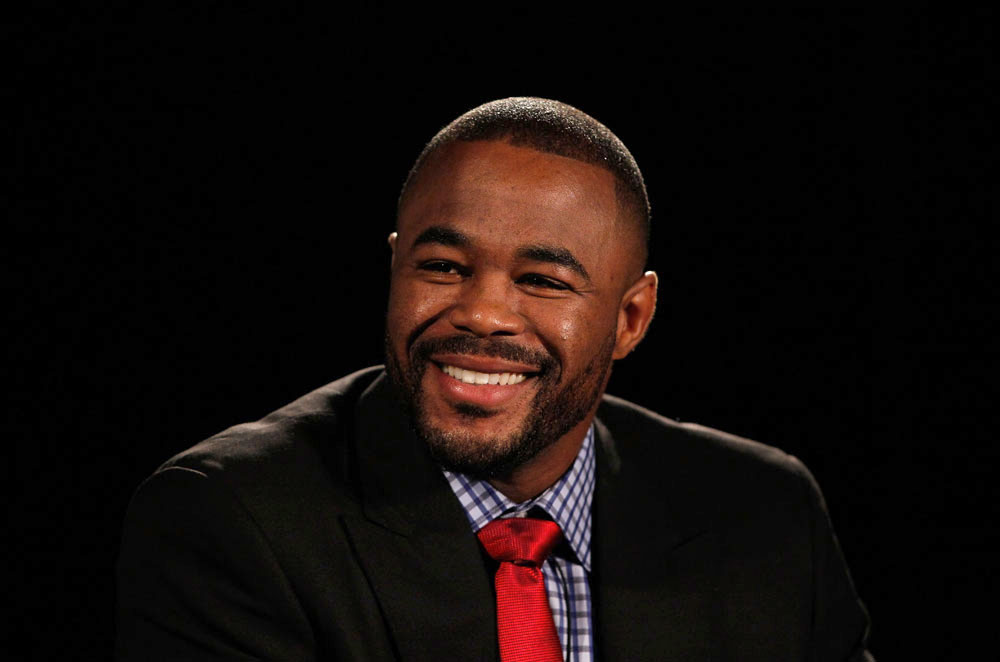 ATLANTA, GA - APRIL 18: Rashad Evans converses with the media during the press conference for his UFC 145 bout against Jon Jones at Park Tavern on April 18, 2012 in Atlanta, Georgia. (Photo by Kevin C. Cox/Zuffa LLC/Zuffa LLC via Getty Images)