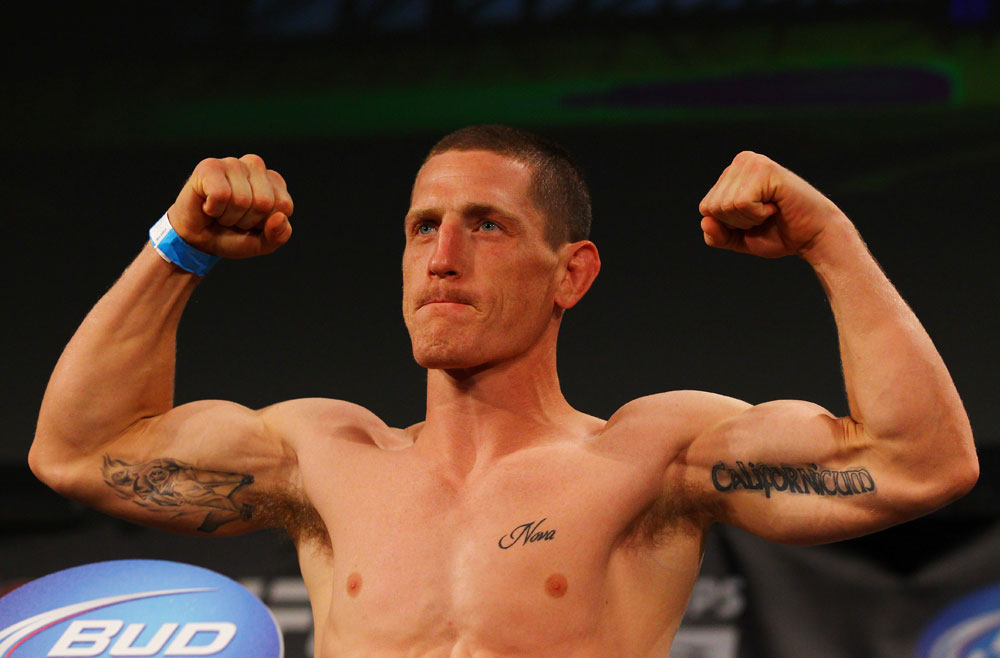 ATLANTA, GA - APRIL 20: Lightweight fighter Mac Danzig weighs in for his fight against Efrain Escudero during the UFC 145 official weigh in at Fox Theatre on April 20, 2012 in Atlanta, Georgia. (Photo by Al Bello/Zuffa LLC/Zuffa LLC via Getty Images)