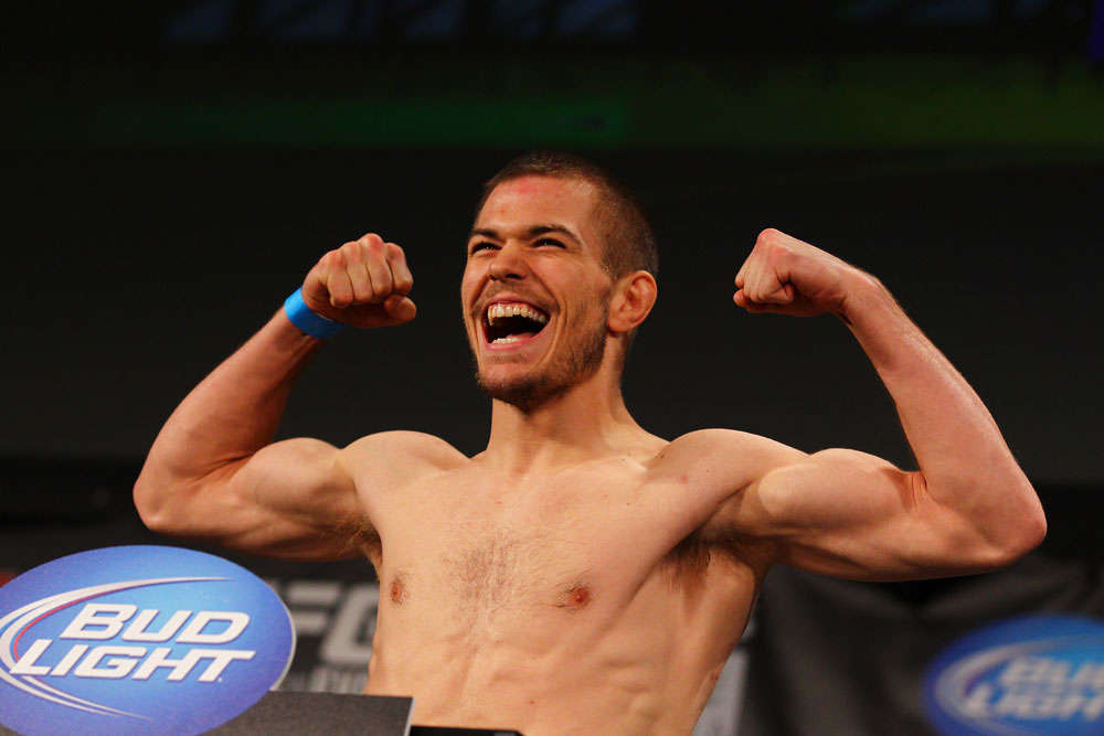 ATLANTA, GA - APRIL 20: Bantamweight fighter Michael McDonald weighs in for his bout against Miguel Angel Torres during the UFC 145 official weigh in at Fox Theatre on April 20, 2012 in Atlanta, Georgia. (Photo by Al Bello/Zuffa LLC/Zuffa LLC via Getty Images)